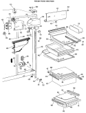 FRESH FOOD SECTION Diagram and Parts List for TFX22ZLJ  General Electric Refrigerator