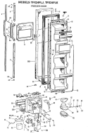 FREEZER DOOR Diagram and Parts List for TFX24FLK  General Electric Refrigerator