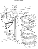 FRESH FOOD SECTION Diagram and Parts List for TFX24ZLJ  General Electric Refrigerator