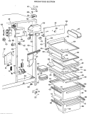 FRESH FOOD SECTION Diagram and Parts List for TFX27ELJ  General Electric Refrigerator