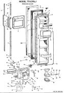 FREEZER DOOR Diagram and Parts List for TFX27RLJ  General Electric Refrigerator