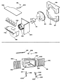 Section Diagram and Parts List for AED18DAM1  General Electric Air Conditioner