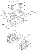 Section Diagram and Parts List for JDC27GL3  General Electric Range