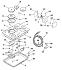 Section Diagram and Parts List for J65SK1  General Electric Cooktop