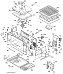 Section Diagram and Parts List for JET342HV01  General Electric Microwave