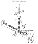 MOTOR - PUMP MECHANISM Diagram and Parts List for GSD580K-20  General Electric Dishwasher