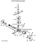 MOTOR - PUMP MECHANISM Diagram and Parts List for GSD640P-25BA  General Electric Dishwasher