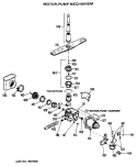 MOTOR - PUMP MECHANISM Diagram and Parts List for GSM603P-25AW  General Electric Dishwasher