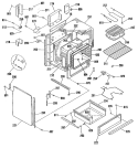 Section Diagram and Parts List for JSC26GN1  General Electric Range