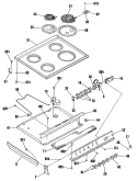 Section Diagram and Parts List for JSS16N1  General Electric Range