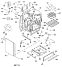 Section Diagram and Parts List for JSS16N1  General Electric Range