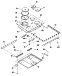 Section Diagram and Parts List for JB570GM2  General Electric Range