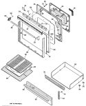 Section Diagram and Parts List for JGBP25GEN2  General Electric Range