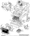Section Diagram and Parts List for JBC16G*N2  General Electric Range