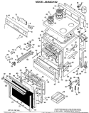 Section Diagram and Parts List for JB450G*N2  General Electric Range