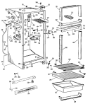 Section Diagram and Parts List for TBF14SKCR  General Electric Refrigerator