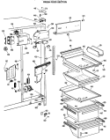 FRESH FOOD SECTION Diagram and Parts List for TFXH24RLP  General Electric Refrigerator