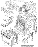 Section Diagram and Parts List for JB551G*P2  General Electric Range