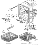 Section Diagram and Parts List for GSD1130P30WA  General Electric Dishwasher