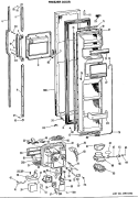 FREEZER DOOR Diagram and Parts List for TFX27ELL  General Electric Refrigerator