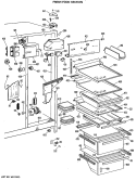 FRESH FOOD SECTION Diagram and Parts List for TFX27ELL  General Electric Refrigerator