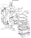 FRESH FOOD SECTION Diagram and Parts List for TFXW27FLL  General Electric Refrigerator