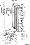 FREEZER DOOR Diagram and Parts List for TFX27ILR  General Electric Refrigerator