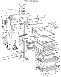 FRESH FOOD SECTION Diagram and Parts List for TFXW27FMA  General Electric Refrigerator