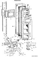 FREEZER DOOR Diagram and Parts List for TFX27IMA  General Electric Refrigerator