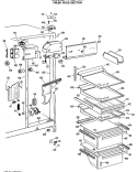 FRESH FOOD SECTION Diagram and Parts List for TFX27IMA  General Electric Refrigerator