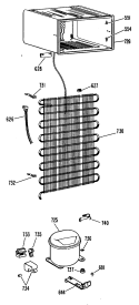 Section Diagram and Parts List for TA14SPBLAD  General Electric Refrigerator