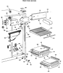 FRESH FOOD SECTION Diagram and Parts List for TFX20DLR  General Electric Refrigerator