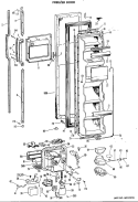 FREEZER DOOR Diagram and Parts List for TFX24ELP  General Electric Refrigerator