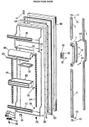 FRESH FOOD DOOR Diagram and Parts List for TFX24ELP  General Electric Refrigerator