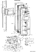 FREEZER DOOR Diagram and Parts List for TFX24FLR  General Electric Refrigerator