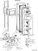 FREEZER DOOR Diagram and Parts List for TFX24VLP  General Electric Refrigerator