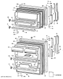 Section Diagram and Parts List for TBH21DPERWH  General Electric Refrigerator