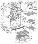 Section Diagram and Parts List for TBH21DPERWH  General Electric Refrigerator