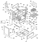 Section Diagram and Parts List for JB570GM3  General Electric Range