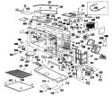 Section Diagram and Parts List for JKP76GP1  General Electric Microwave Oven Combo