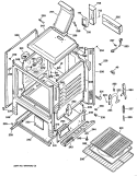 Section Diagram and Parts List for JGBC16GEP1  General Electric Range