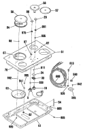 Section Diagram and Parts List for JP680P1  General Electric Cooktop