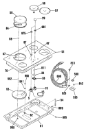 Part Location Diagram of WB57K5074 GE GLASS MAINTOP Assembly