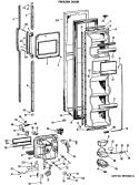 FREEZER DOOR Diagram and Parts List for TFEW24RMA  General Electric Refrigerator