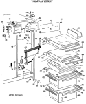 FRESH FOOD SECTION Diagram and Parts List for TFX22ZMA  General Electric Refrigerator