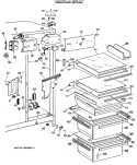 FRESH FOOD SECTION Diagram and Parts List for TFX22RNA  General Electric Refrigerator