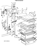 FRESH FOOD SECTION Diagram and Parts List for TFCW24RMA  General Electric Refrigerator