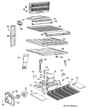 Section Diagram and Parts List for TBEW18ZPKRWH  General Electric Refrigerator
