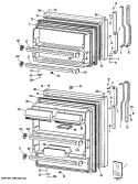 Section Diagram and Parts List for TBE18PRERAD  General Electric Refrigerator