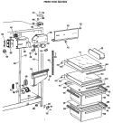 FRESH FOOD SECTION Diagram and Parts List for TFE20RNB  General Electric Refrigerator